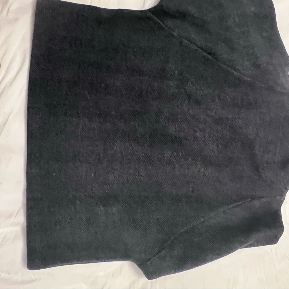 Madewell grey muted plaid mock neck boxy sweater
